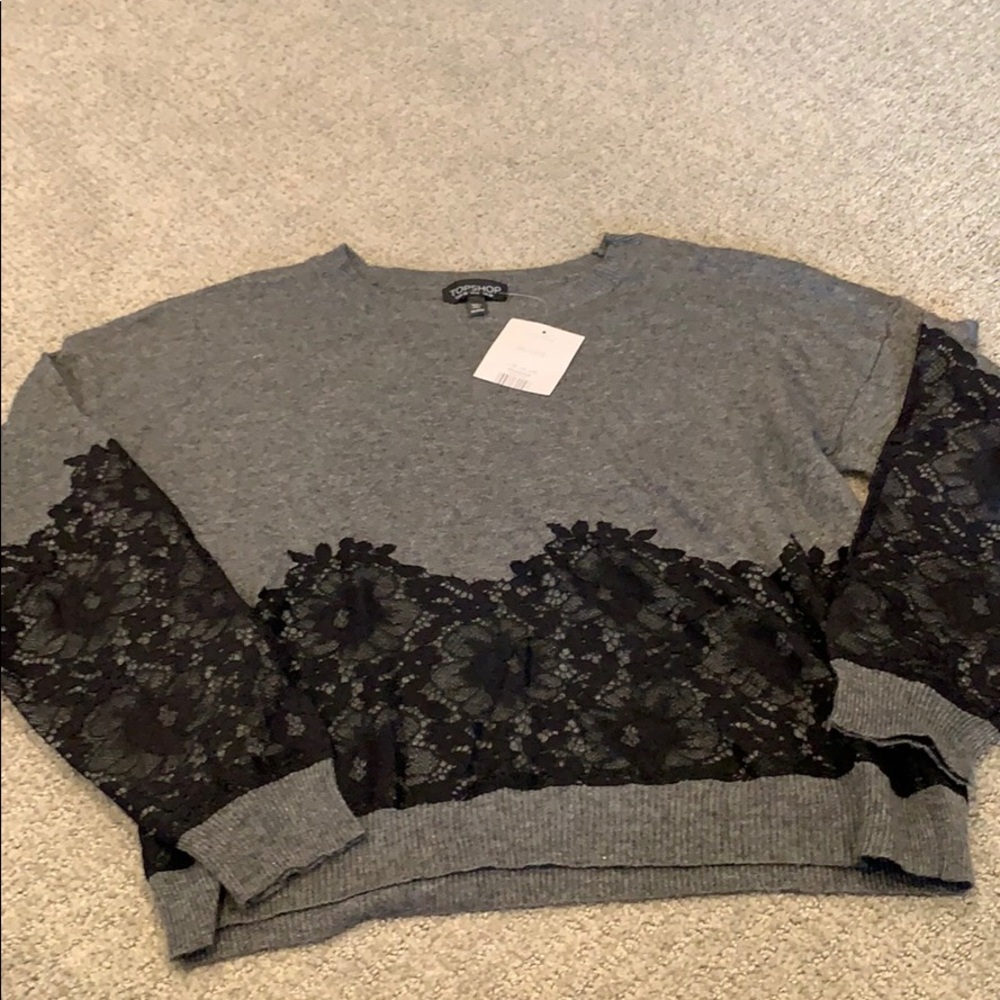 Top shop size 6 NWT sweater lace detail